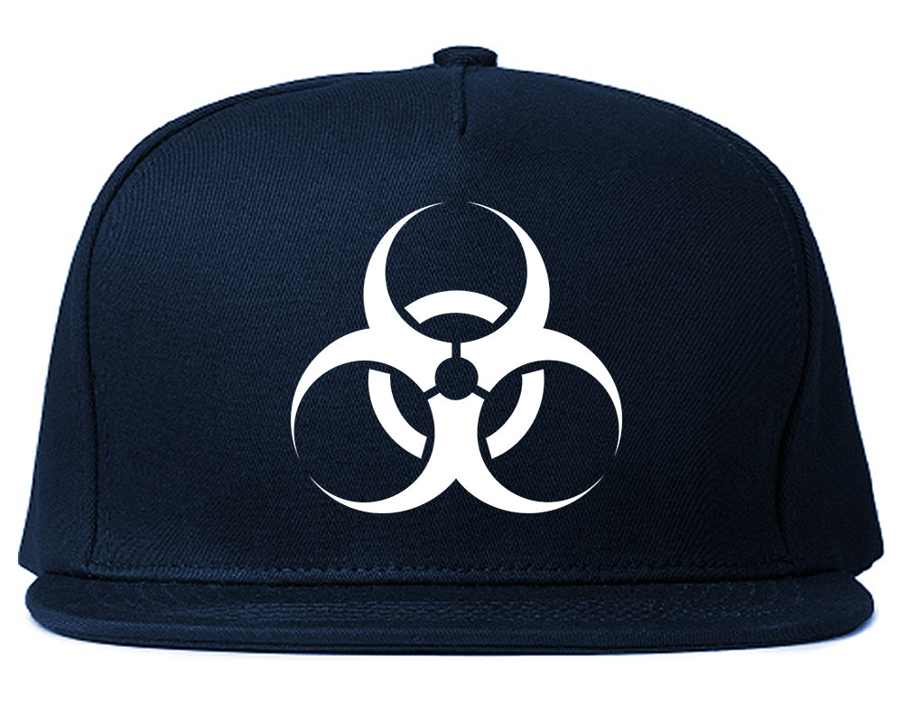 Biohazard Symbol Snapback Hat Blue