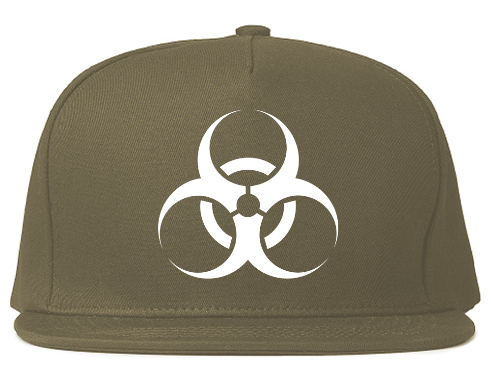 Biohazard Symbol Snapback Hat Grey
