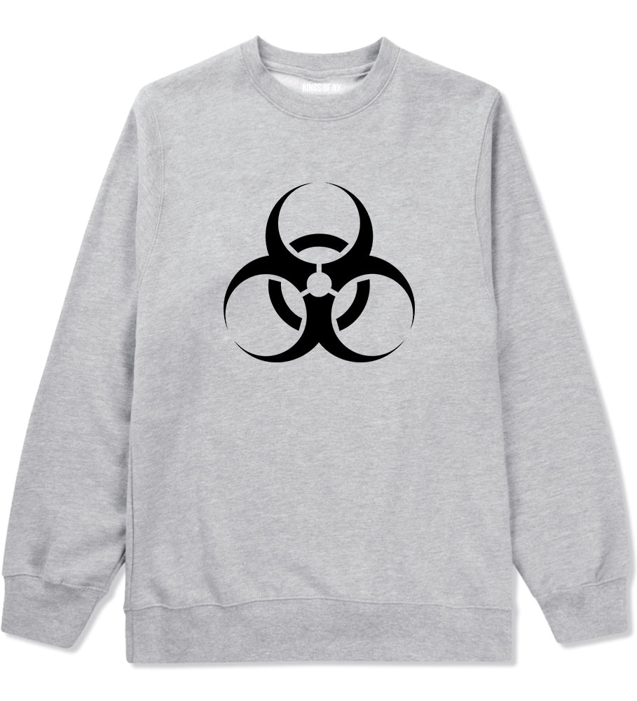 Biohazard Symbol Grey Crewneck Sweatshirt by Kings Of NY