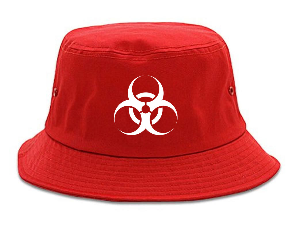 Biohazard Symbol Bucket Hat Red
