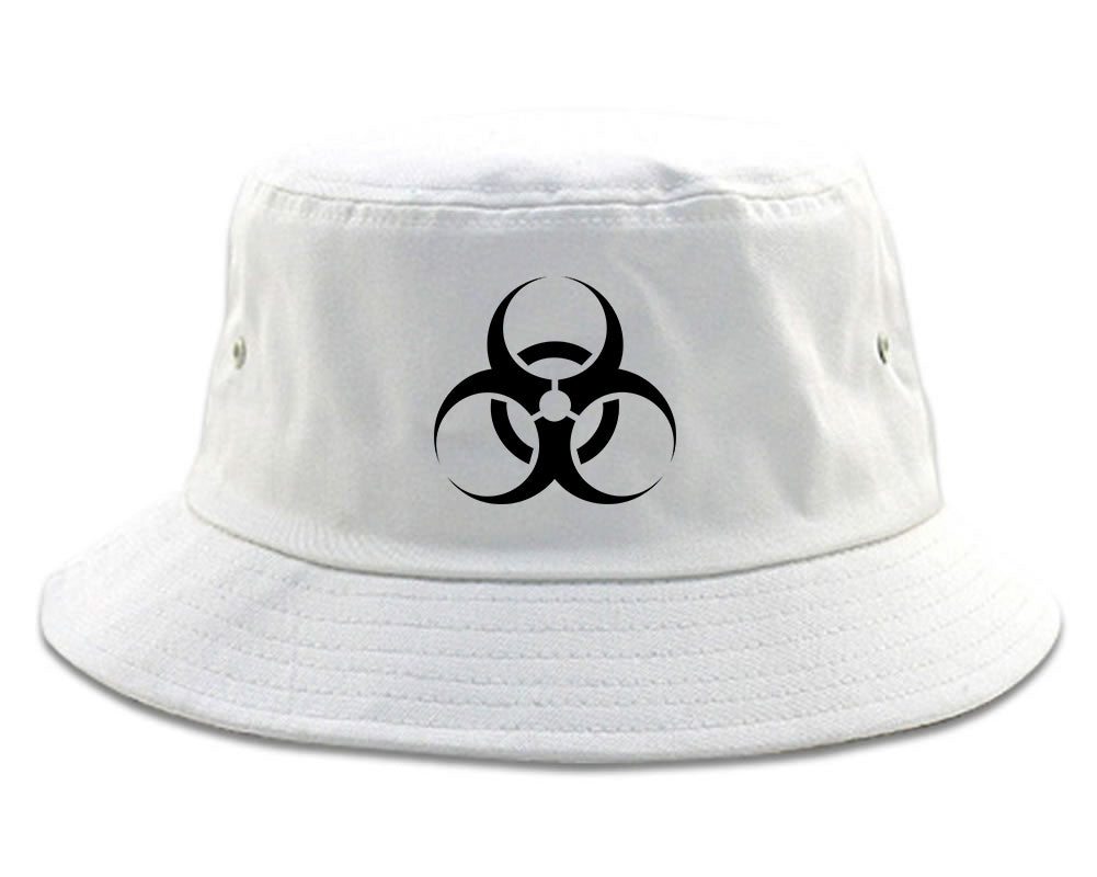 Biohazard Symbol Bucket Hat White