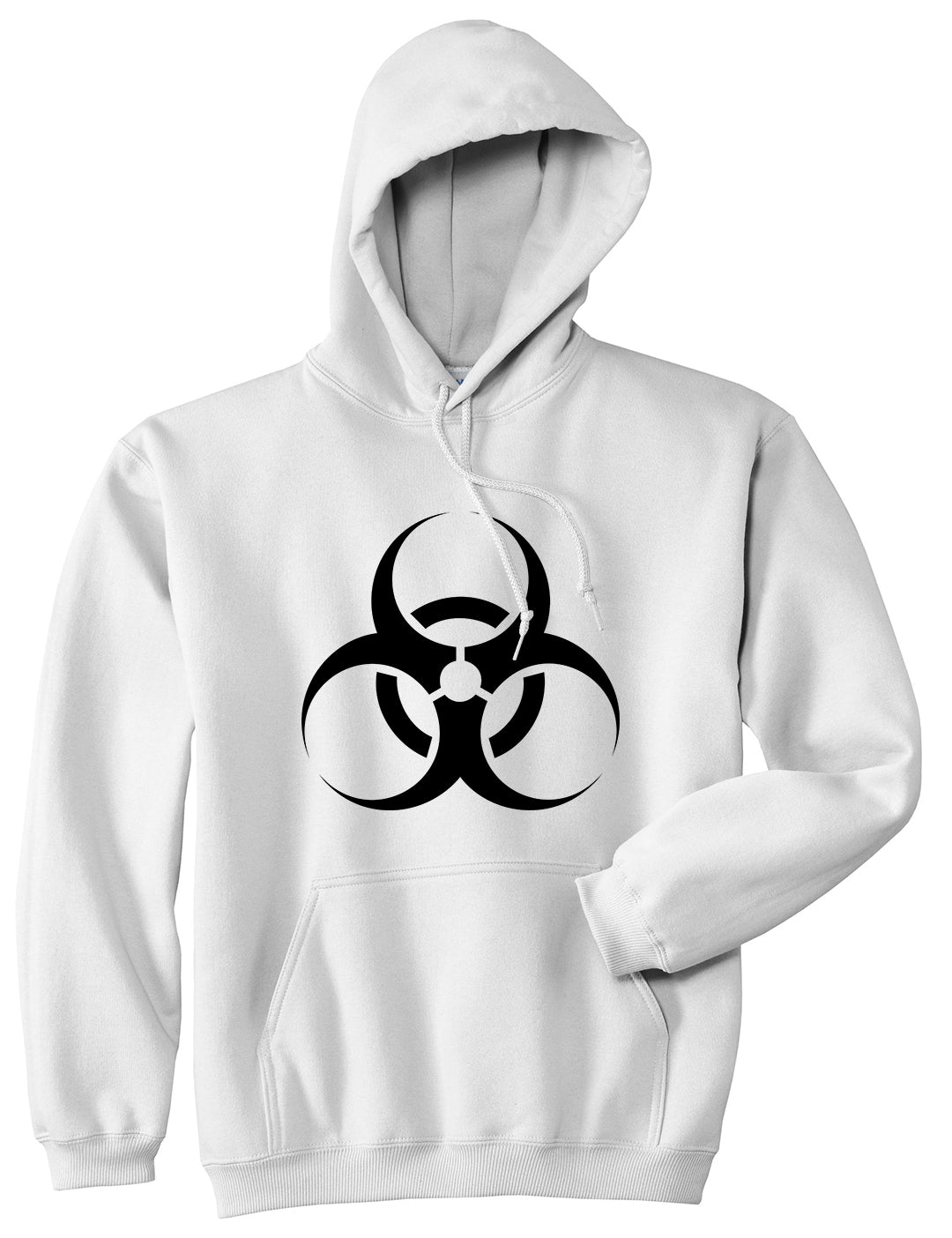 Biohazard Symbol White Pullover Hoodie by Kings Of NY