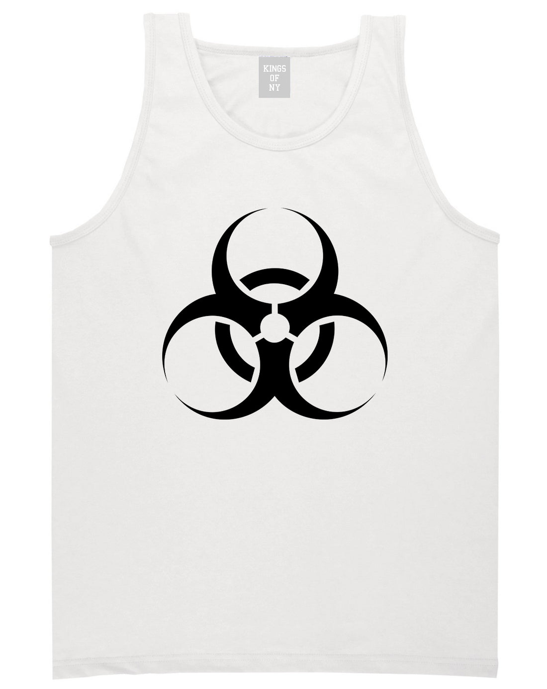 Biohazard Symbol White Tank Top Shirt by Kings Of NY
