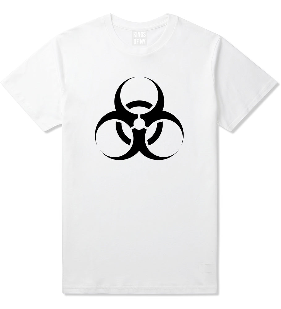Biohazard Symbol White T-Shirt by Kings Of NY