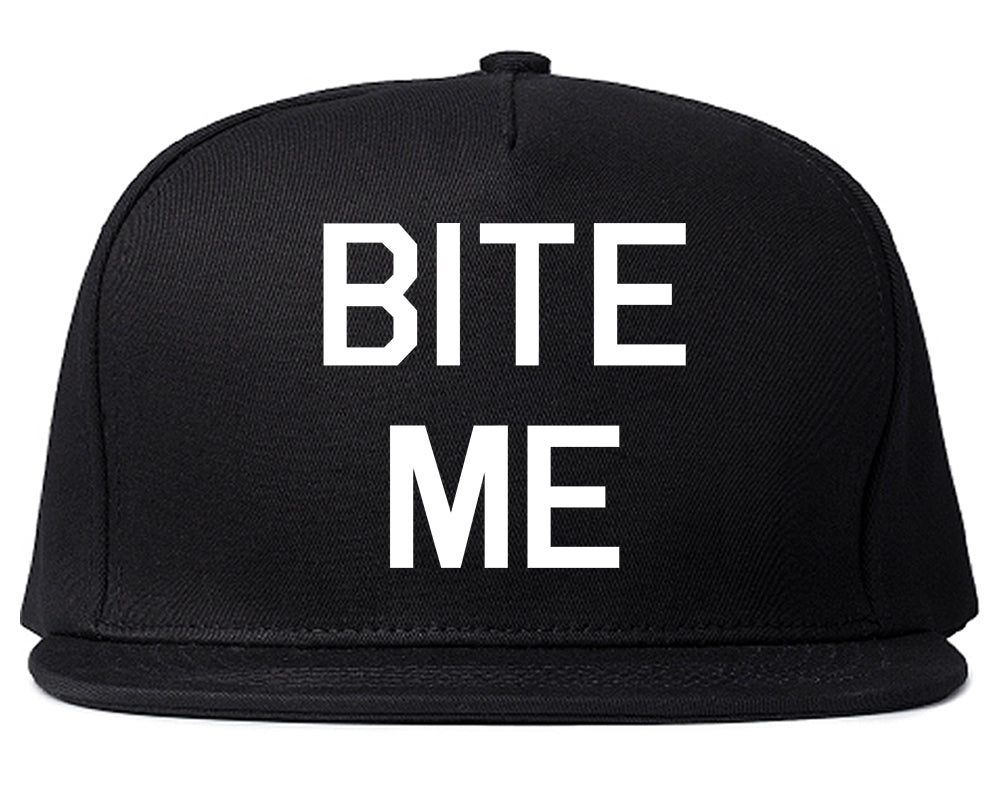 Bite Me Snapback Hat Black