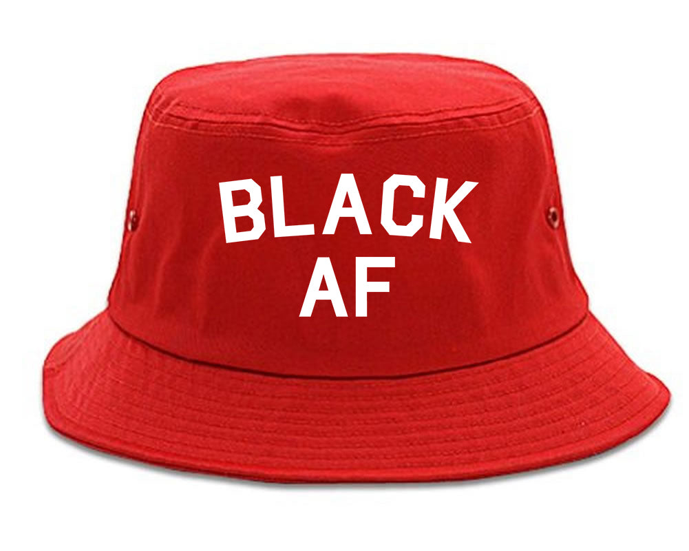Black AF Mens Snapback Hat Red
