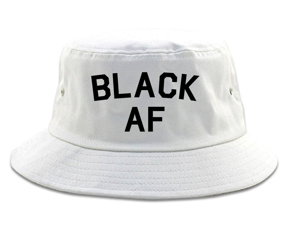 Black AF Mens Snapback Hat White