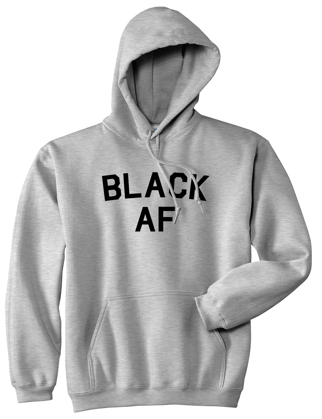 Black AF Mens Pullover Hoodie Grey