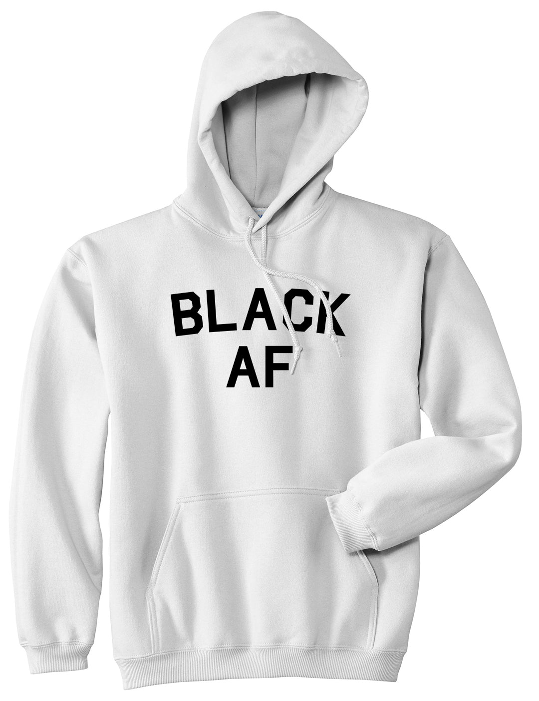 Black AF Mens Pullover Hoodie White