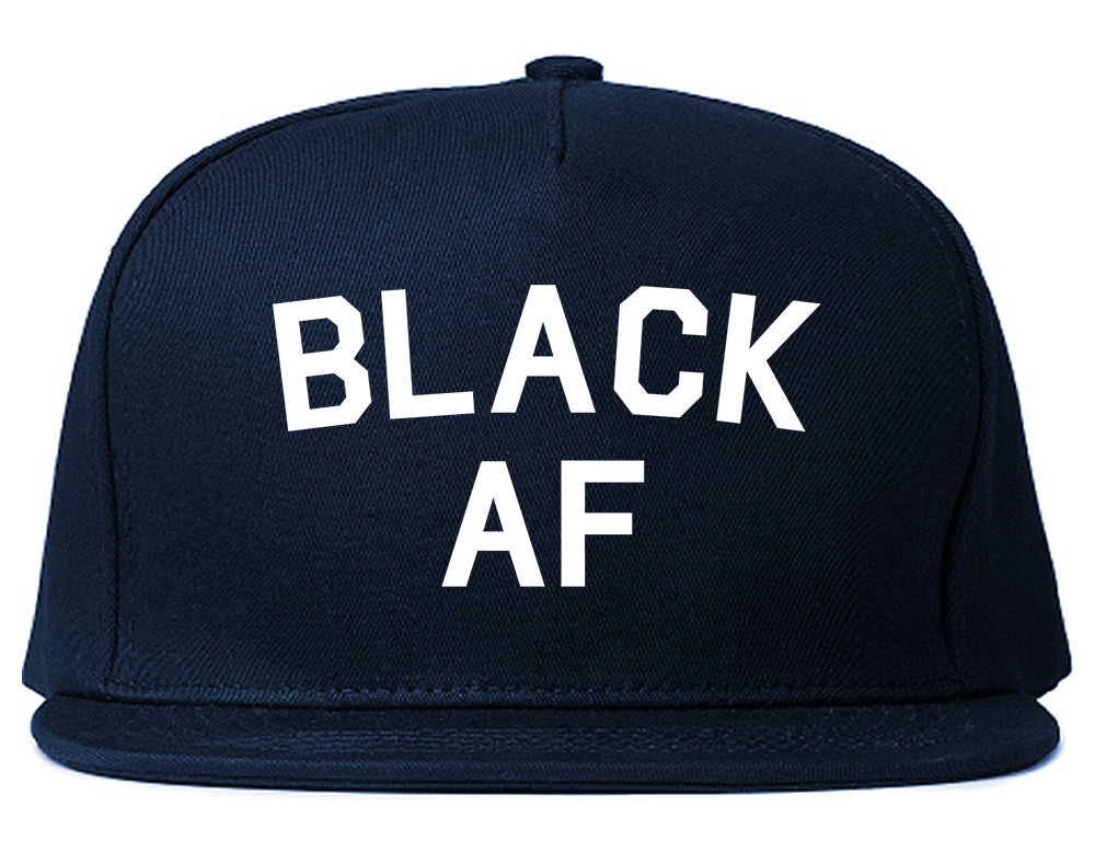 Black AF Mens Snapback Hat Navy Blue