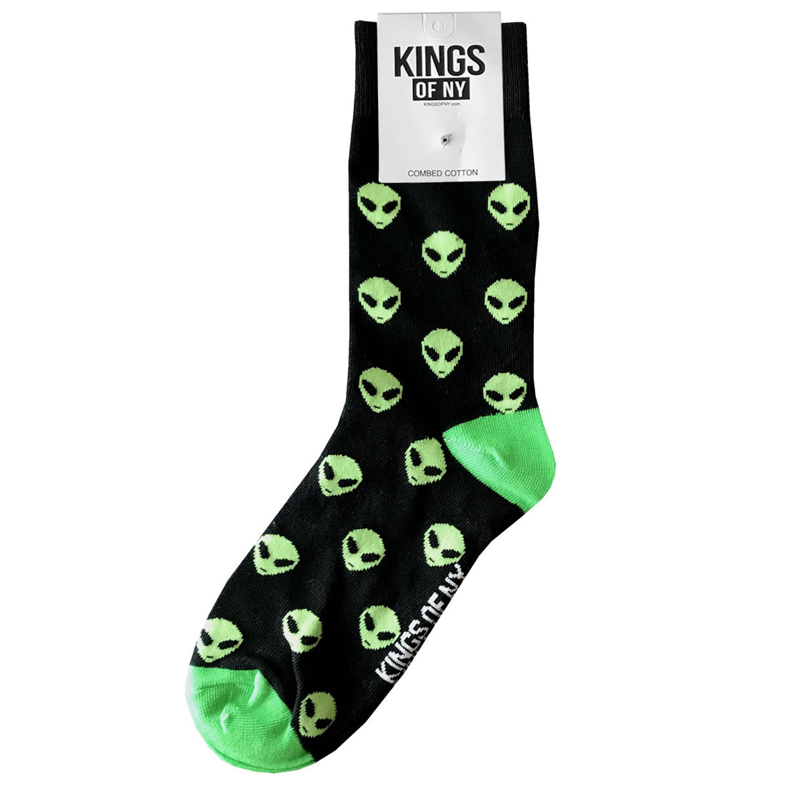 Alien Head Green Mens Socks