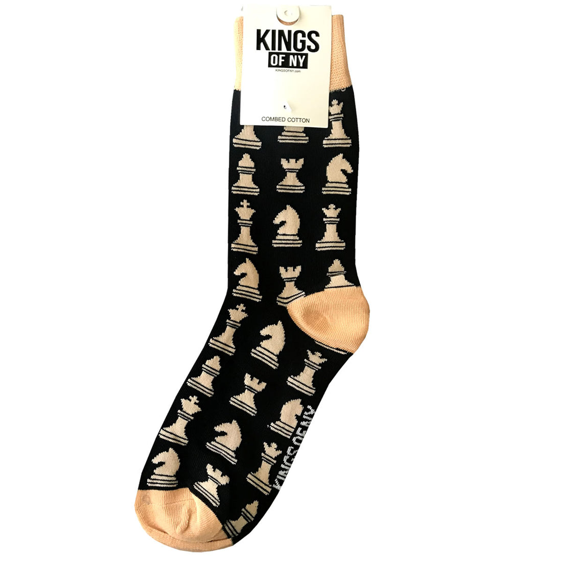 Black Chess Board Game Mens Cotton Socks by KINGS OF NY