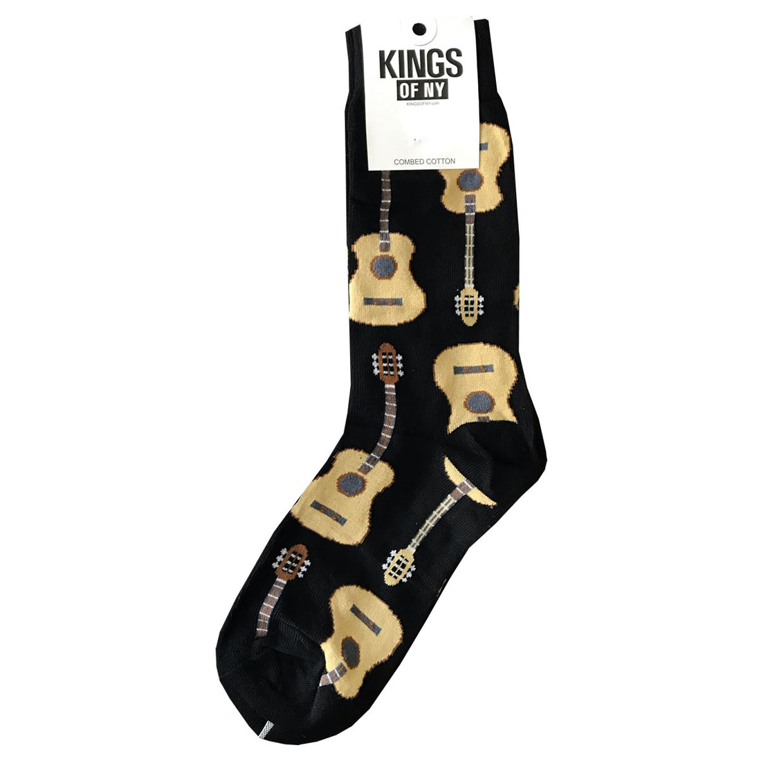 Black Guitar Mens Cotton Socks by KINGS OF NY