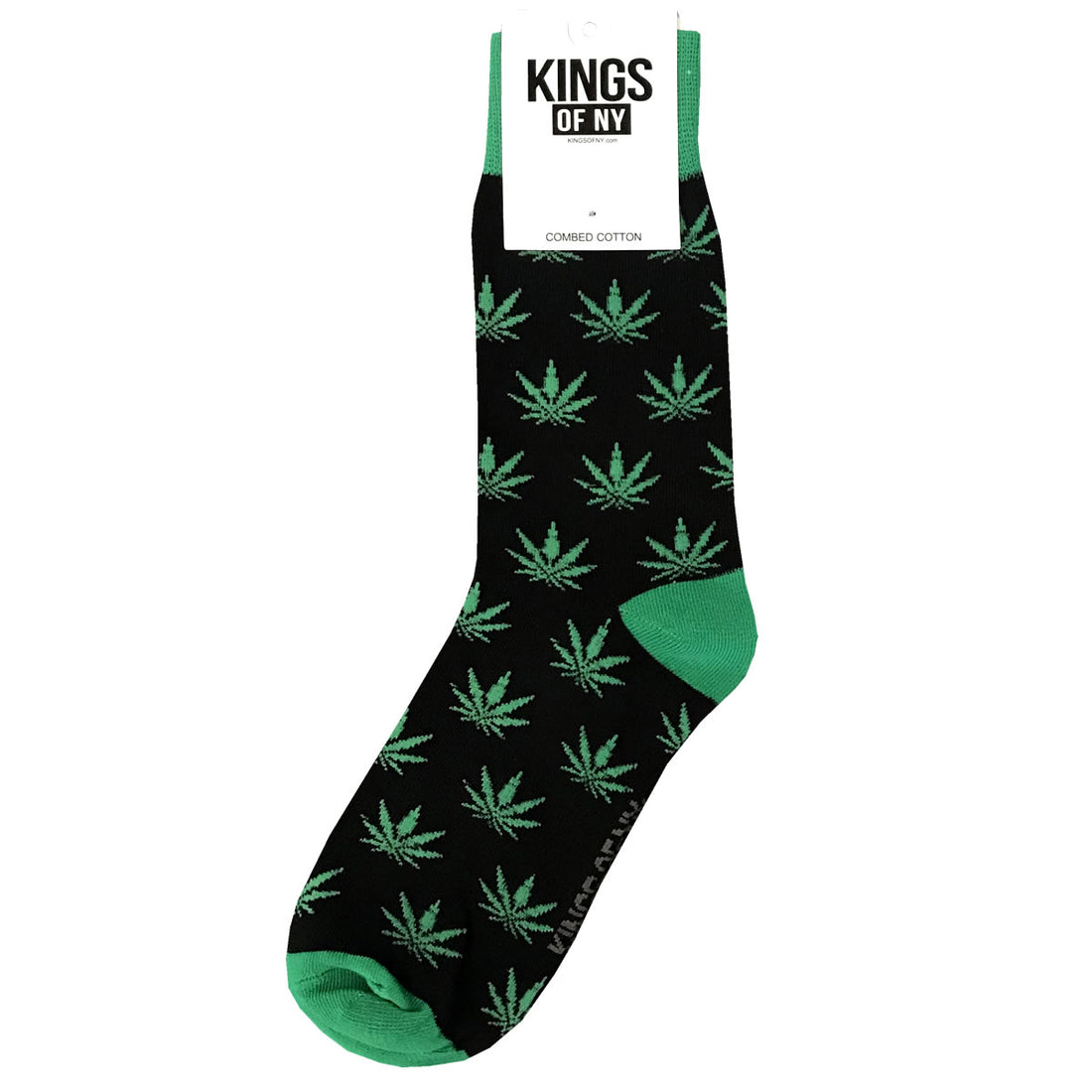 Black Marijuana Weed Leaf Pattern Mens Socks