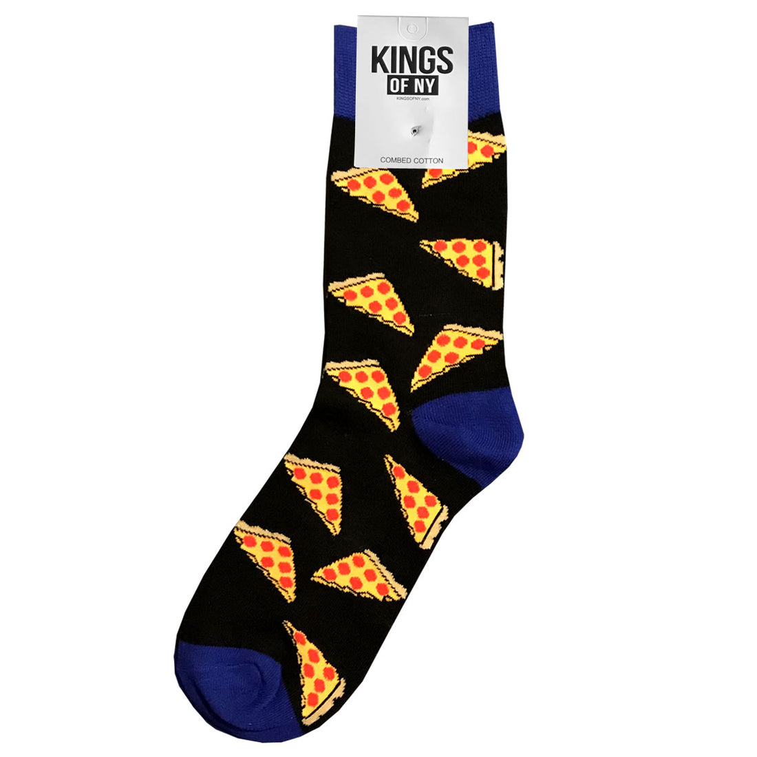 Black Pizza with Pepperoni Mens Cotton Socks