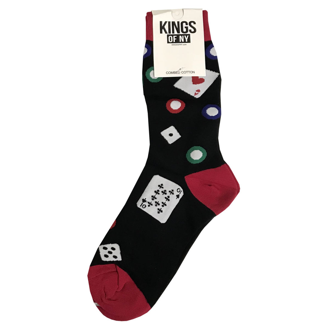 Black Poker Player Casino Chips Mens Socks