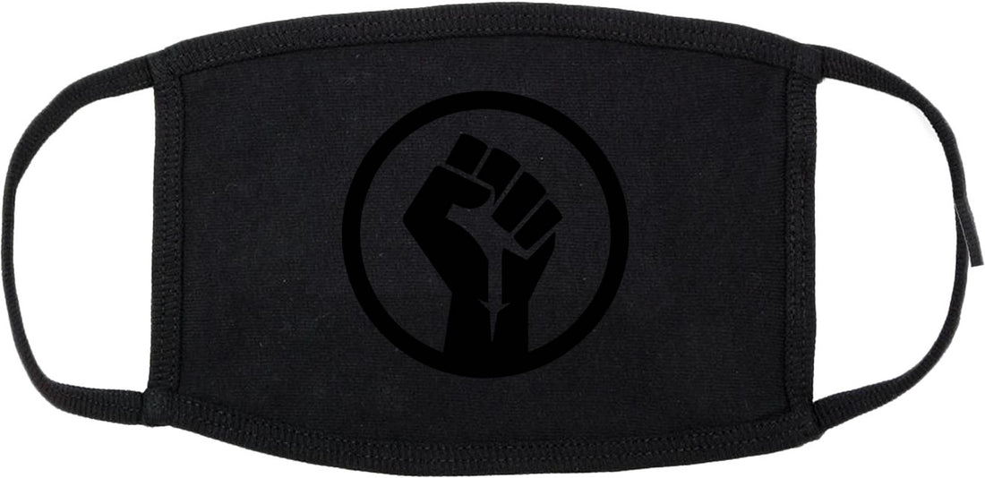 Black Power Fist Cotton Face Mask Black