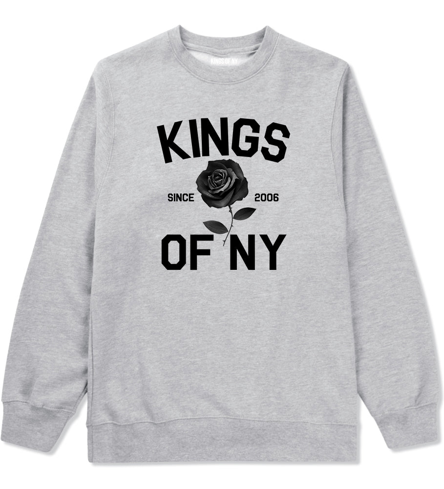 Black Rose Since 2006 Mens Crewneck Sweatshirt Grey by Kings Of NY