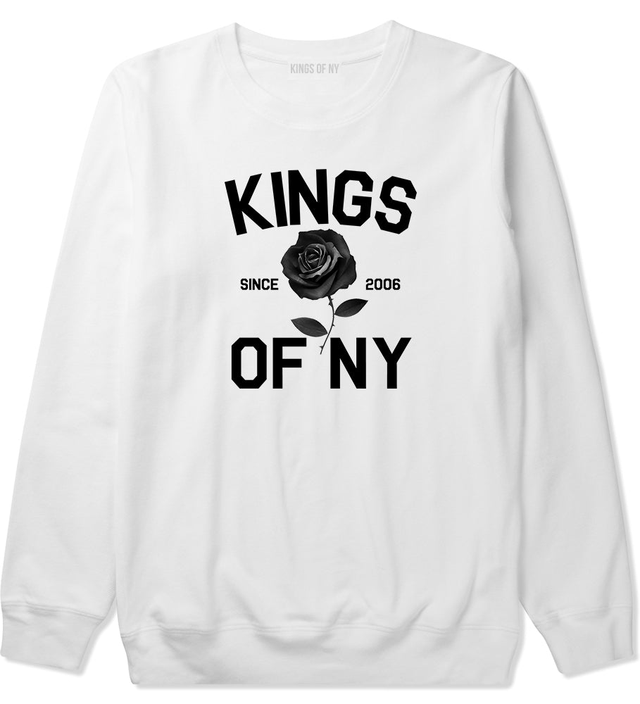 Black Rose Since 2006 Mens Crewneck Sweatshirt White by Kings Of NY