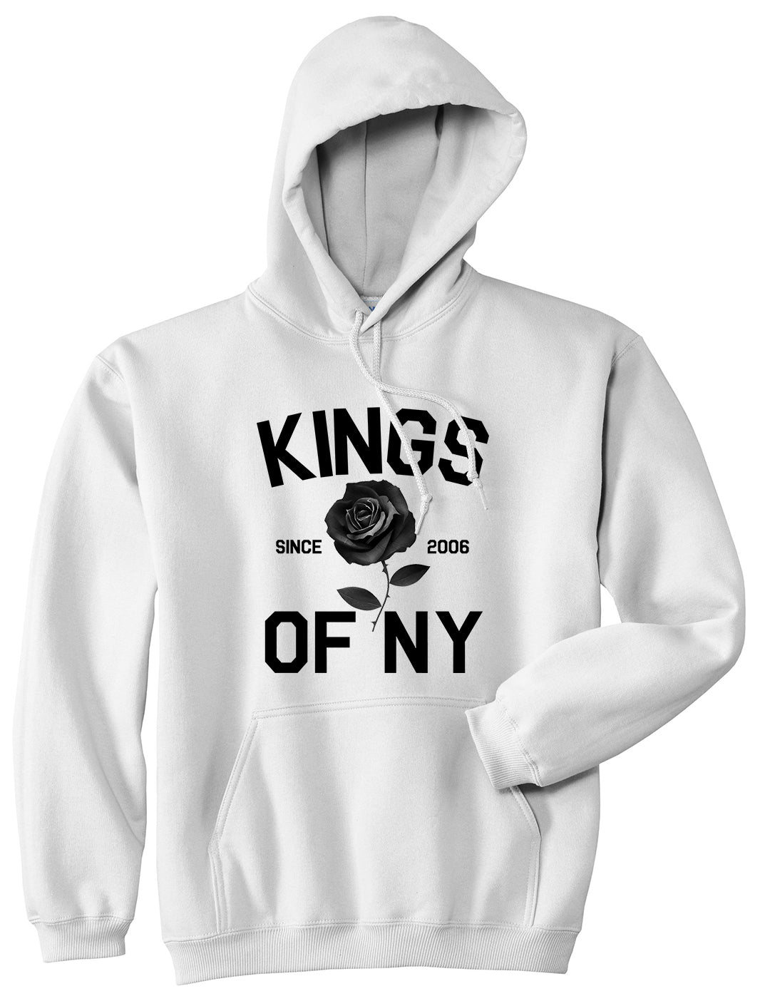 Black Rose Since 2006 Mens Pullover Hoodie White by Kings Of NY