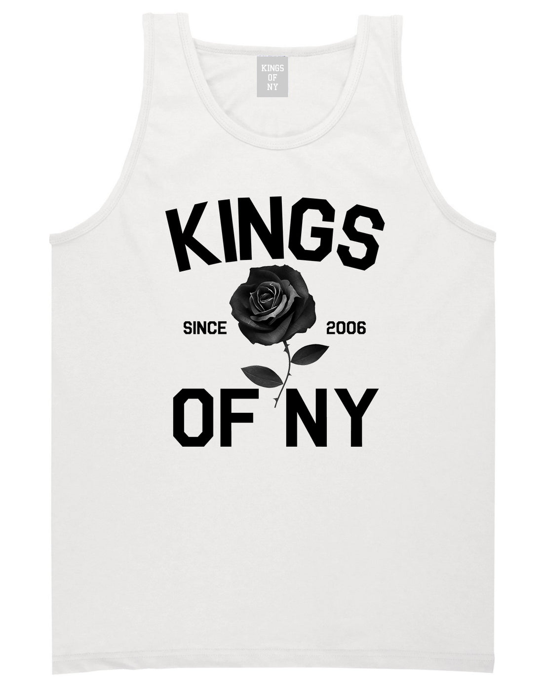 Black Rose Since 2006 Mens Tank Top Shirt White by Kings Of NY