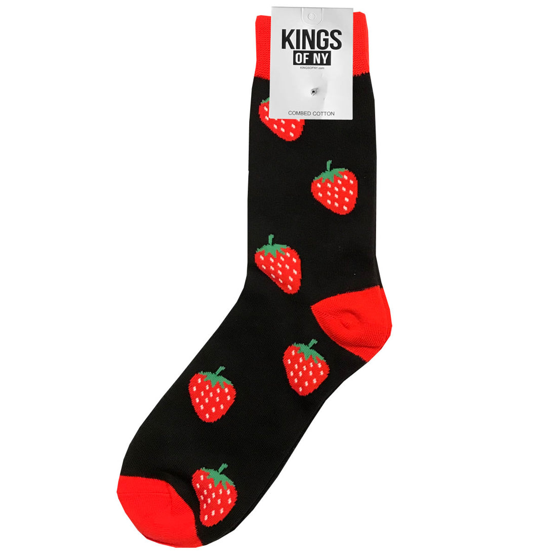 Black Strawberry Fruit Mens Socks