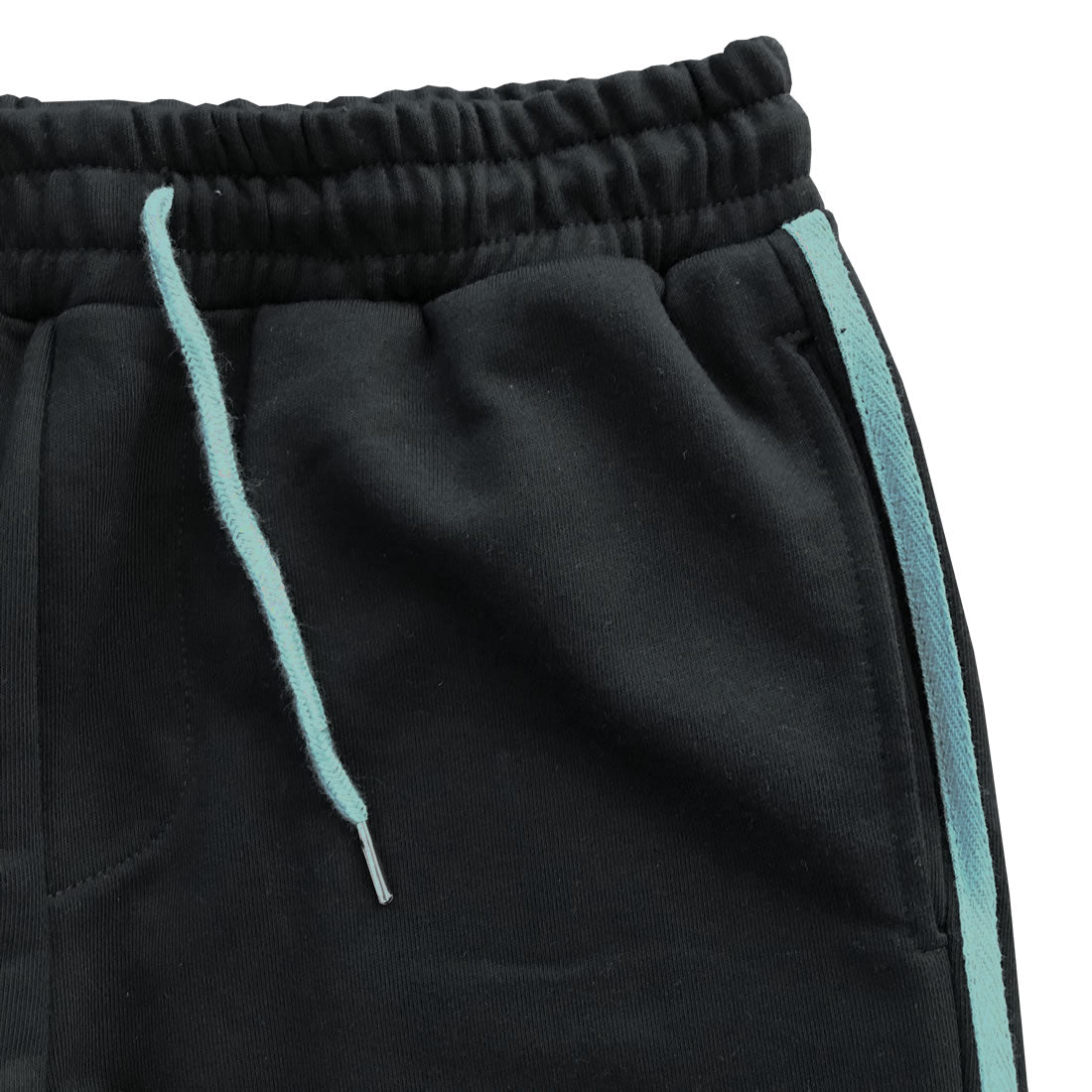 Black with Blue Stripes Jogger Sweatpants Pocket