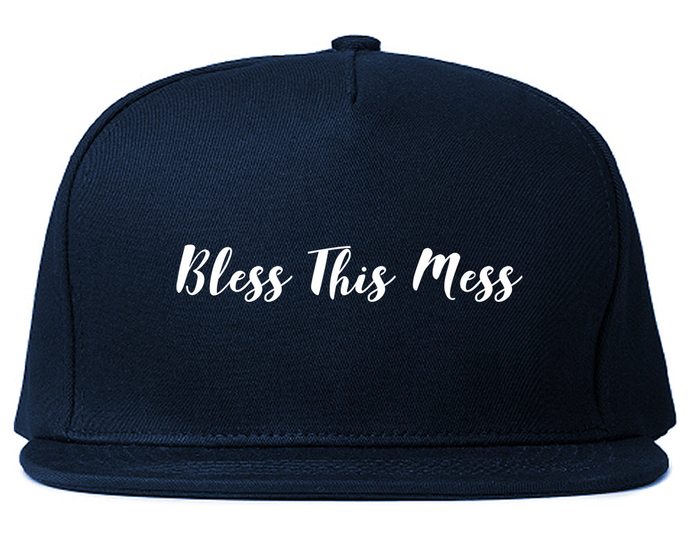 Bless This Mess Snapback Hat Blue