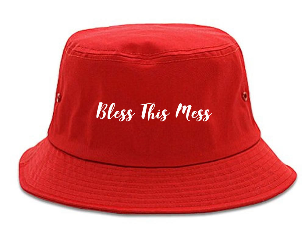 Bless This Mess Bucket Hat Red