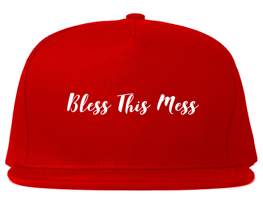 Bless This Mess Snapback Hat Red