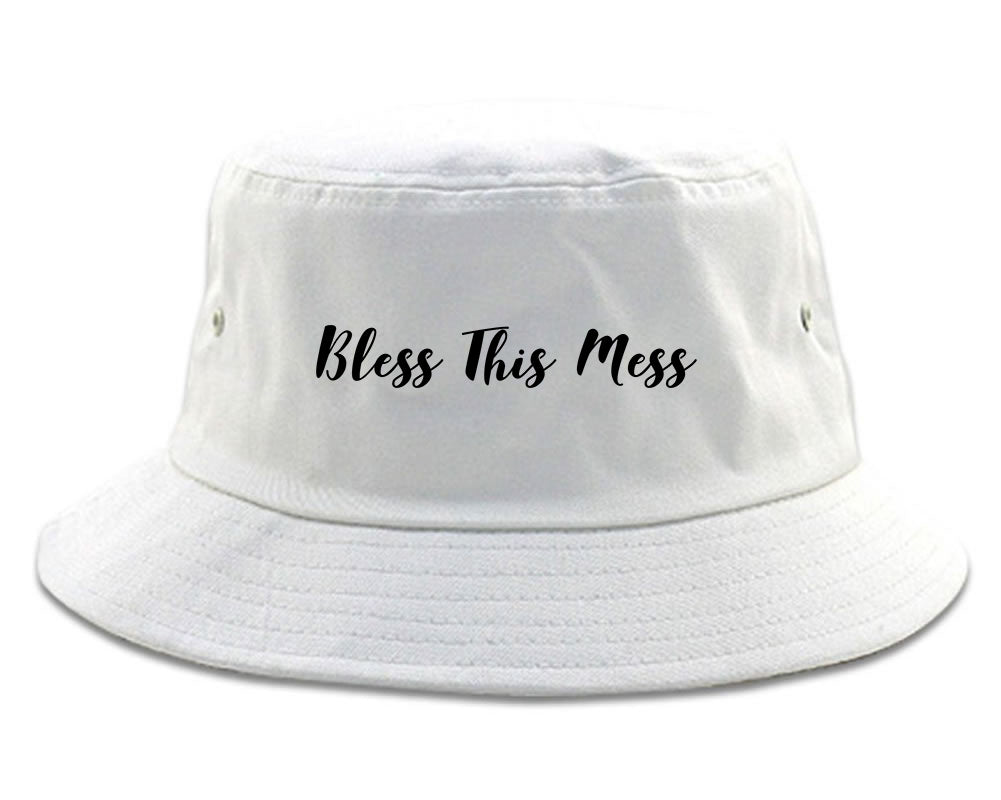 Bless This Mess Bucket Hat White