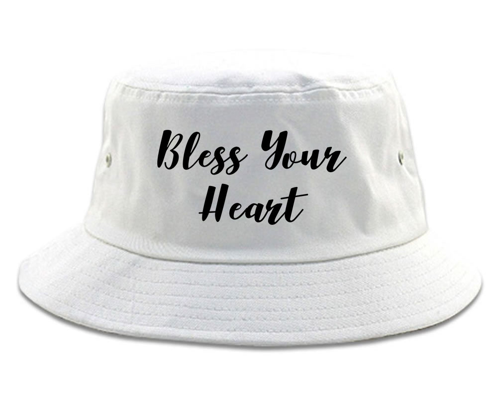 Bless Your Heart Bucket Hat White