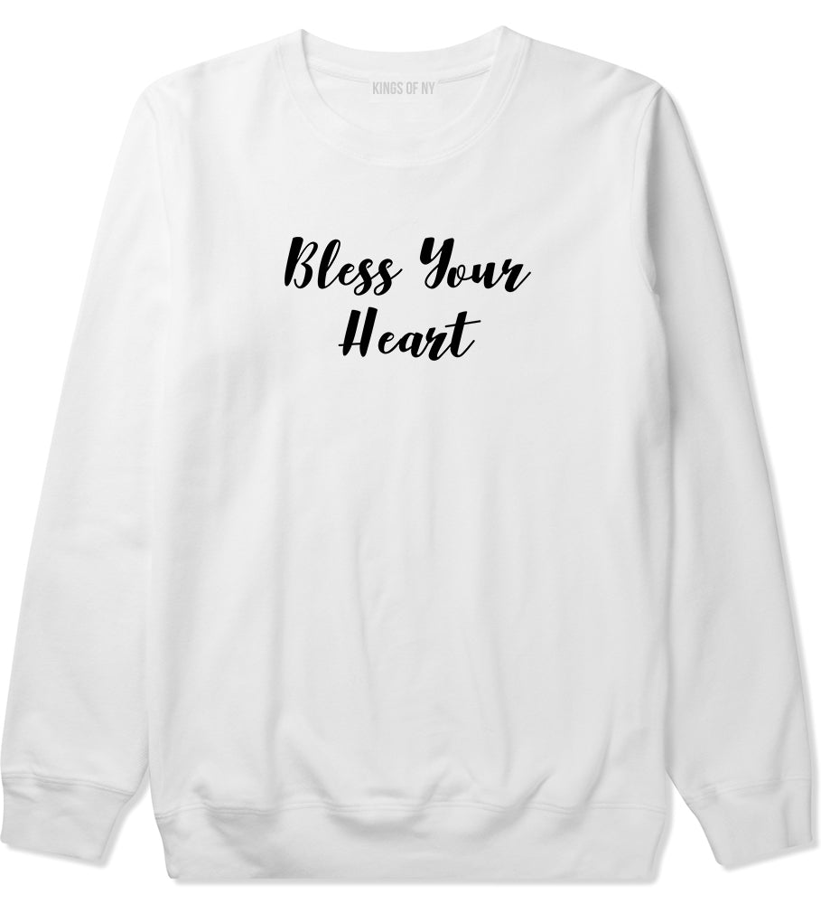 Bless Your Heart White Crewneck Sweatshirt by Kings Of NY