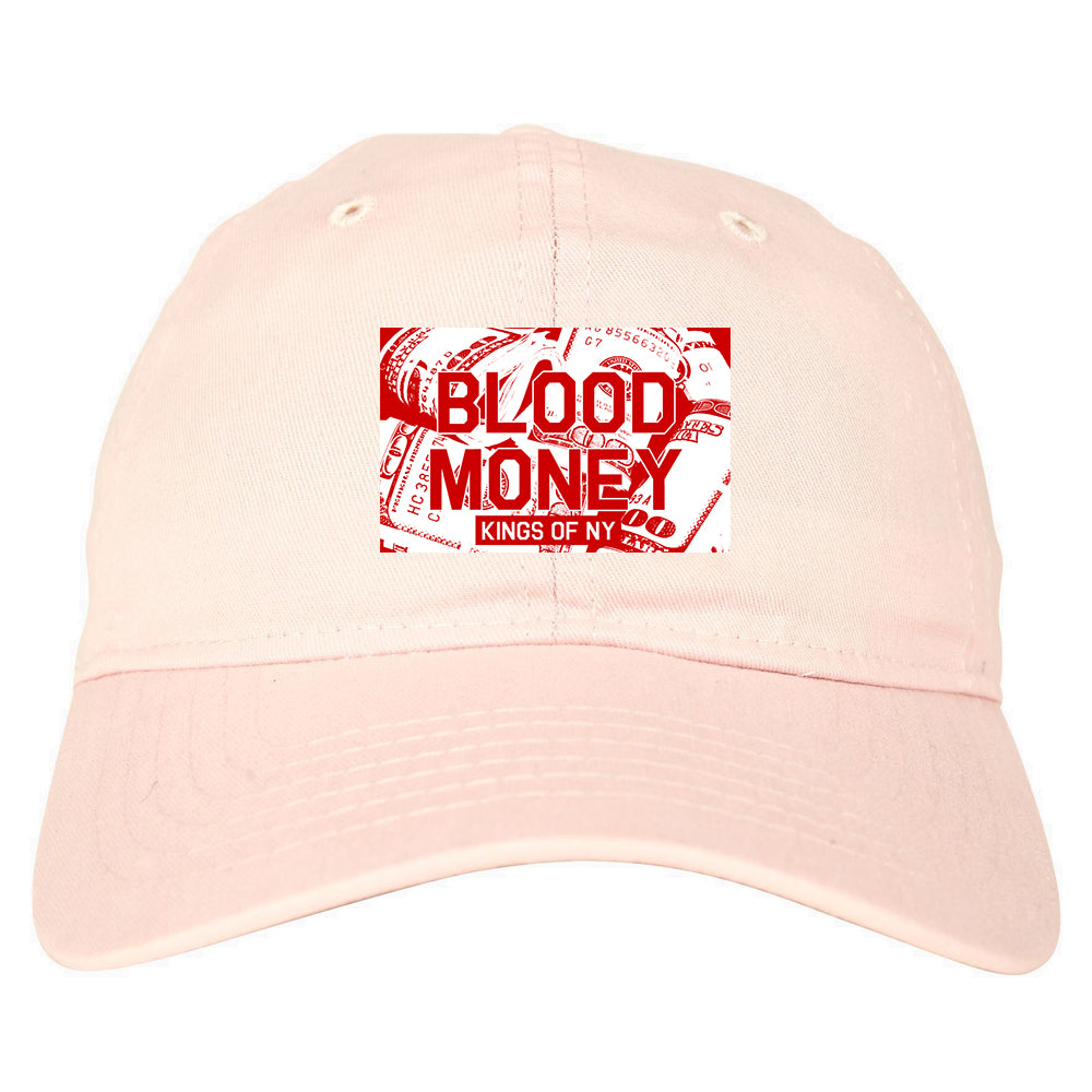 Blood Money 100s Mens Dad Hat Baseball Cap Pink