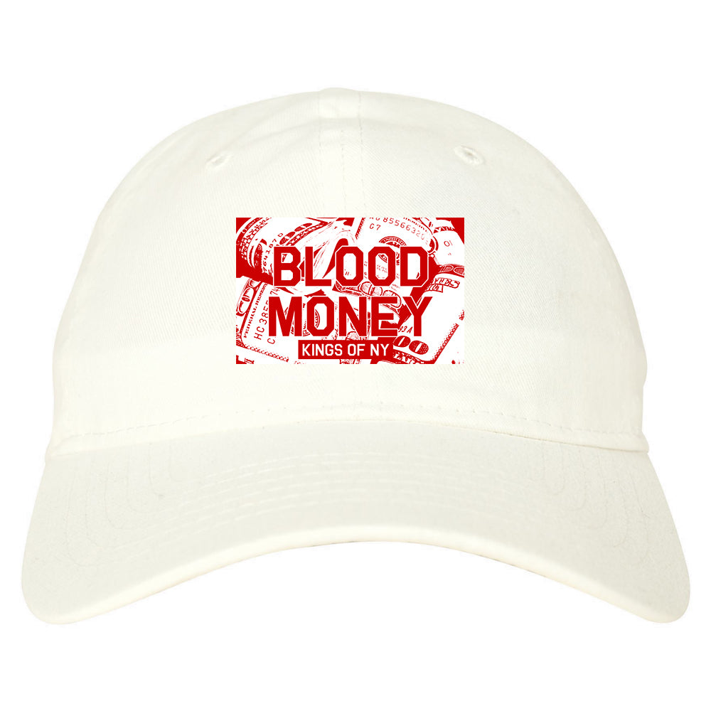 Blood Money 100s Mens Dad Hat Baseball Cap White