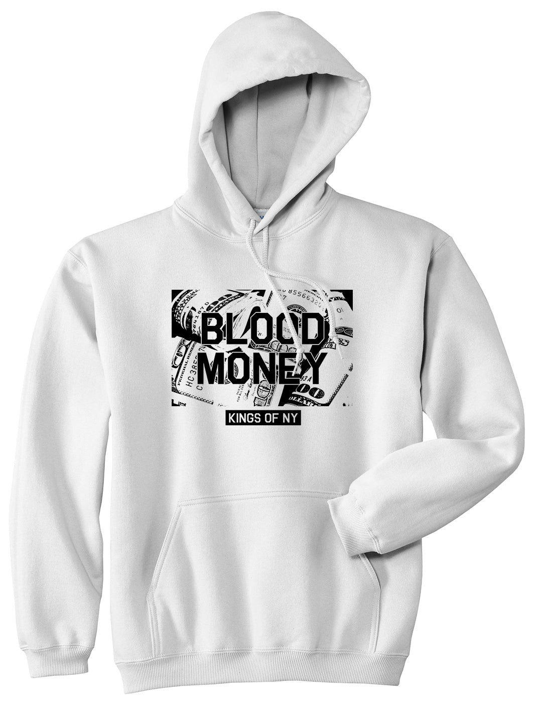 Blood Money 100s Mens Pullover Hoodie White