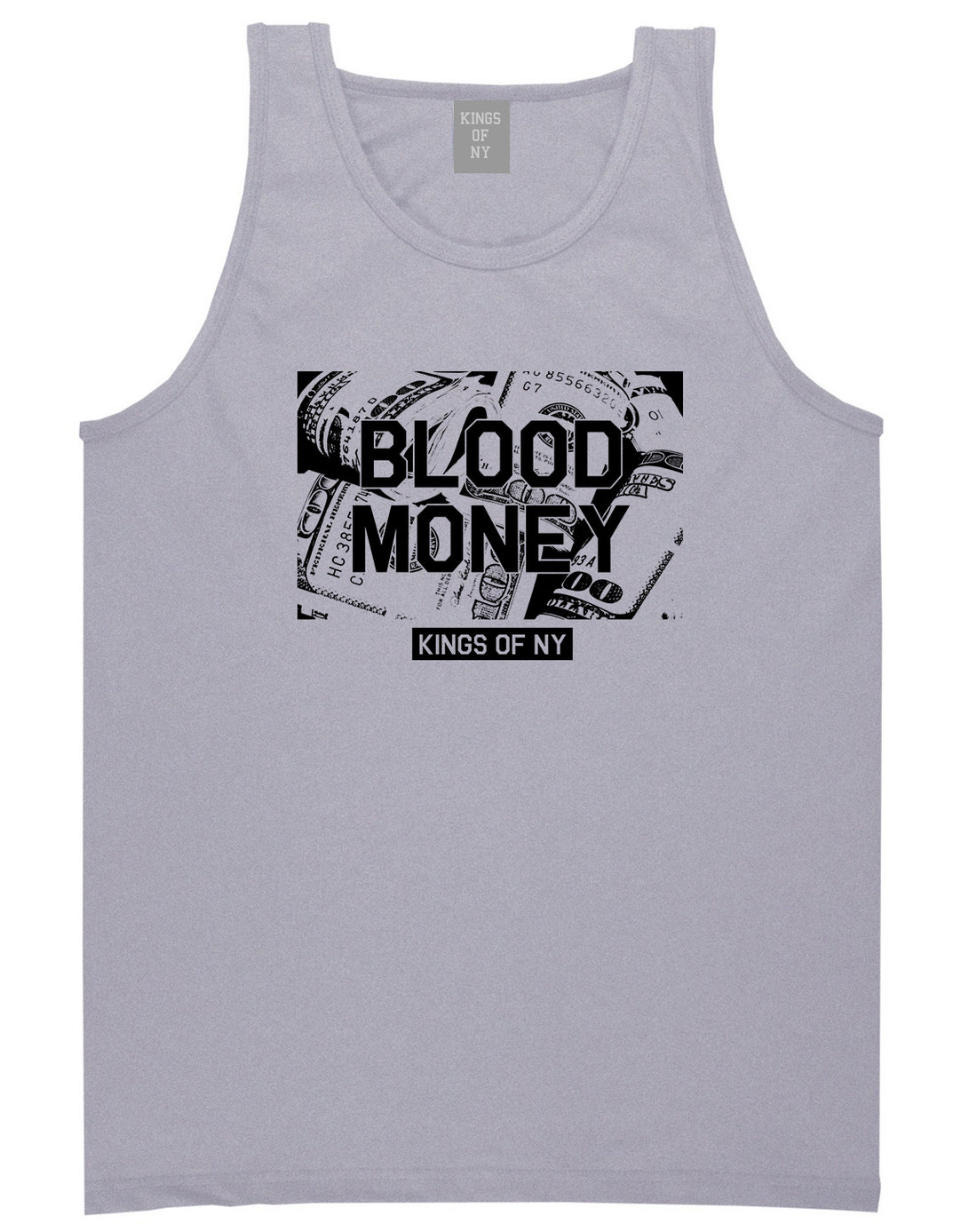 Blood Money 100s Mens Tank Top Shirt Grey
