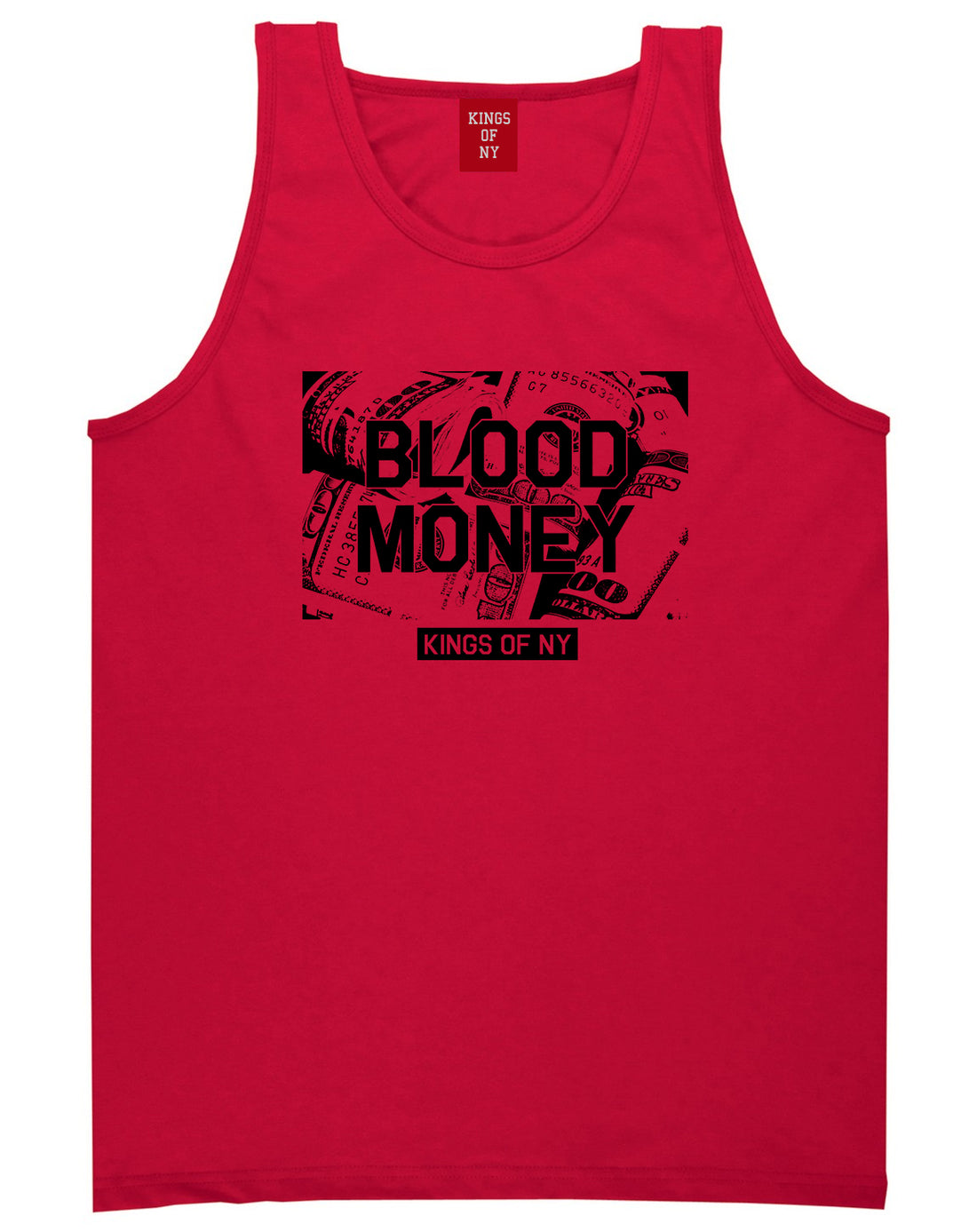 Blood Money 100s Mens Tank Top Shirt Red