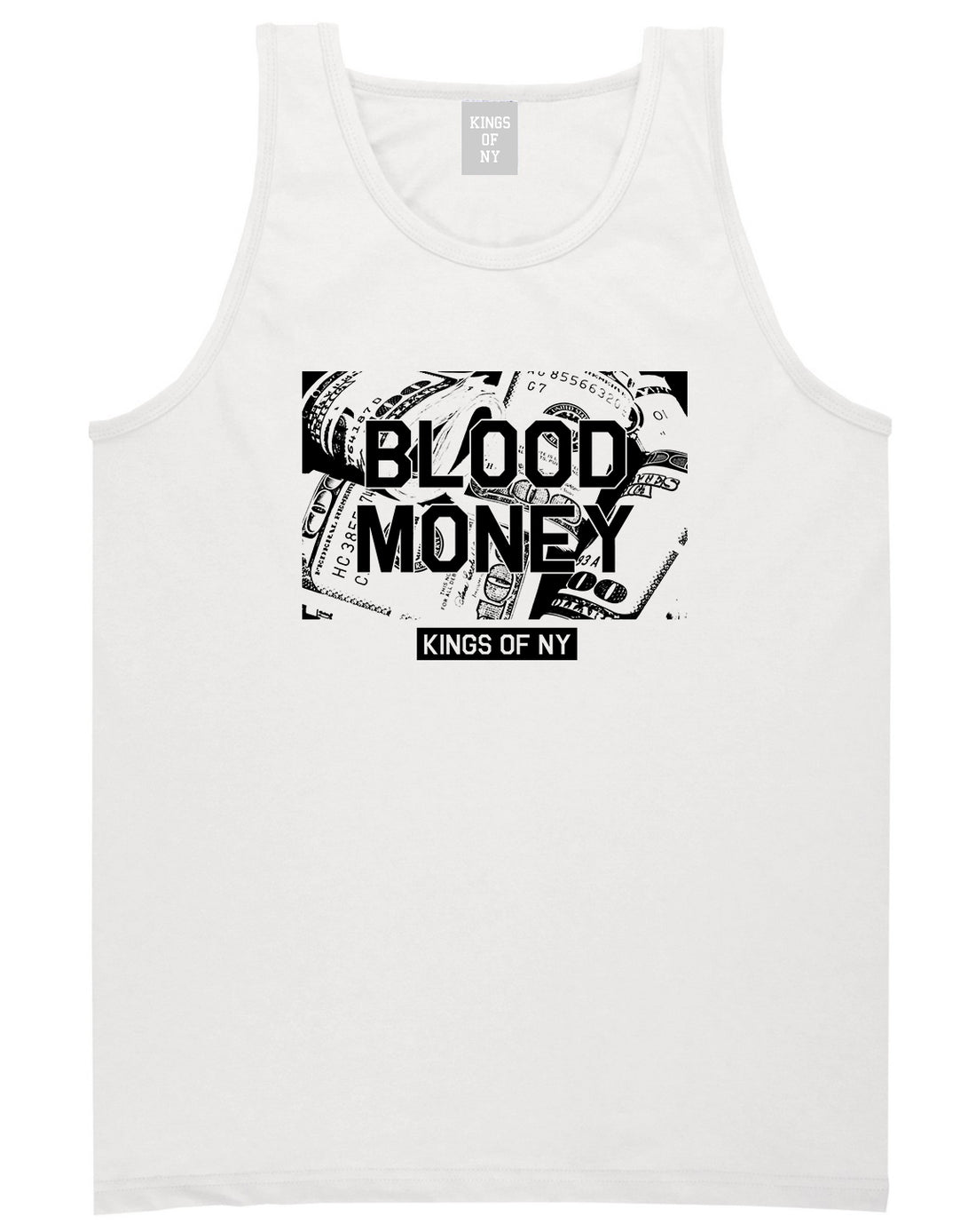 Blood Money 100s Mens Tank Top Shirt White