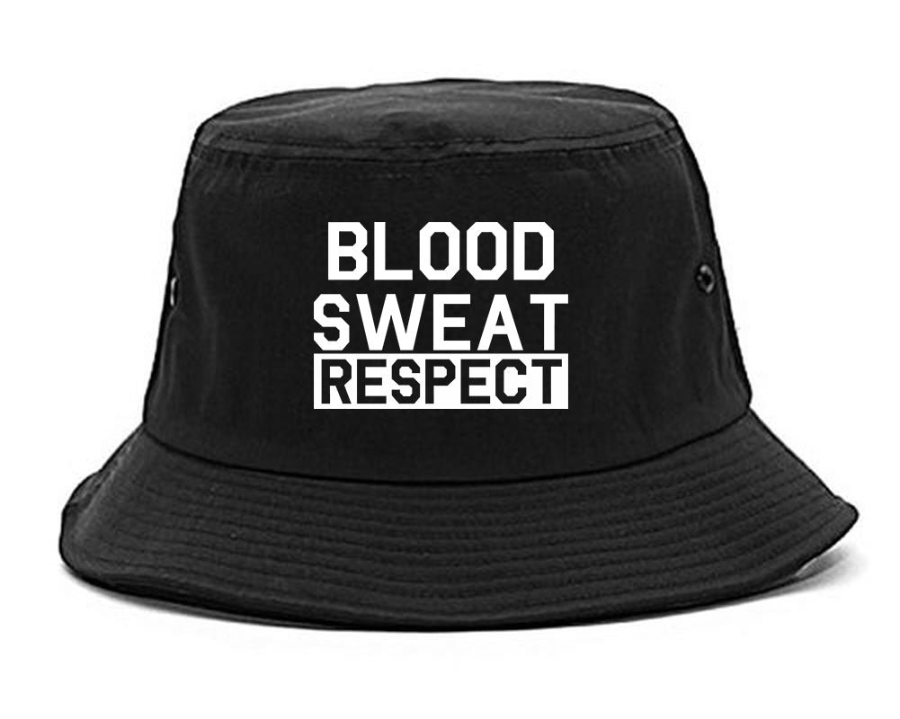 Blood Sweat Respect Gym Workout Mens Bucket Hat Black