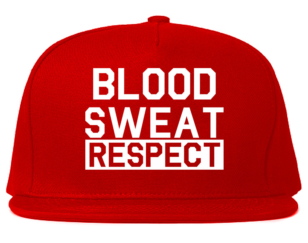 Blood Sweat Respect Gym Workout Mens Snapback Hat Red