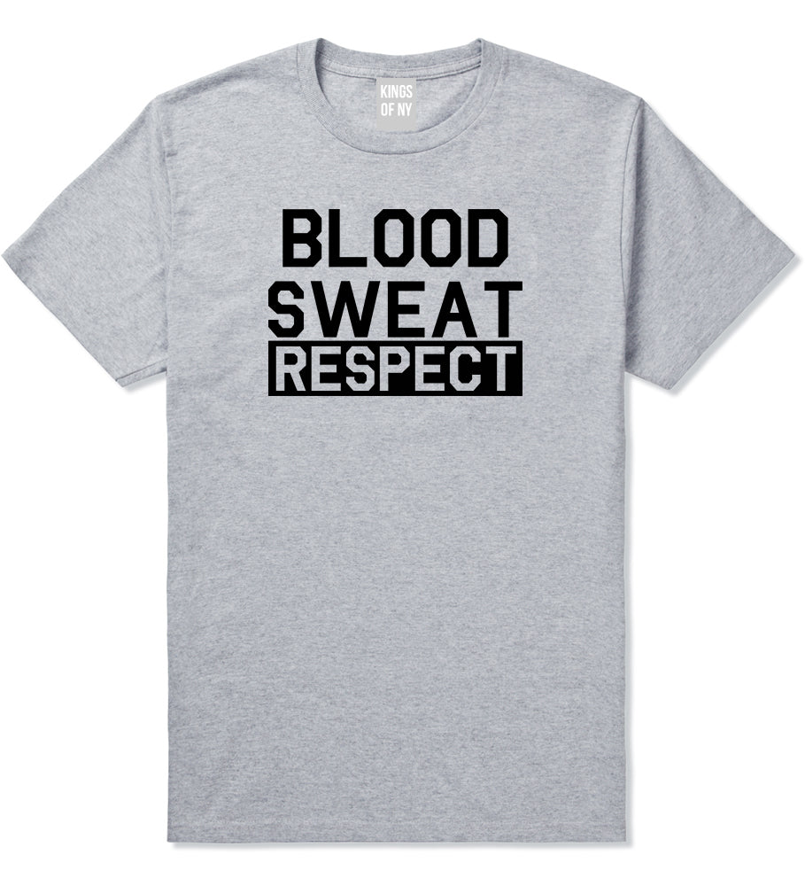 Blood Sweat Respect Gym Workout Mens T-Shirt Grey by Kings Of NY