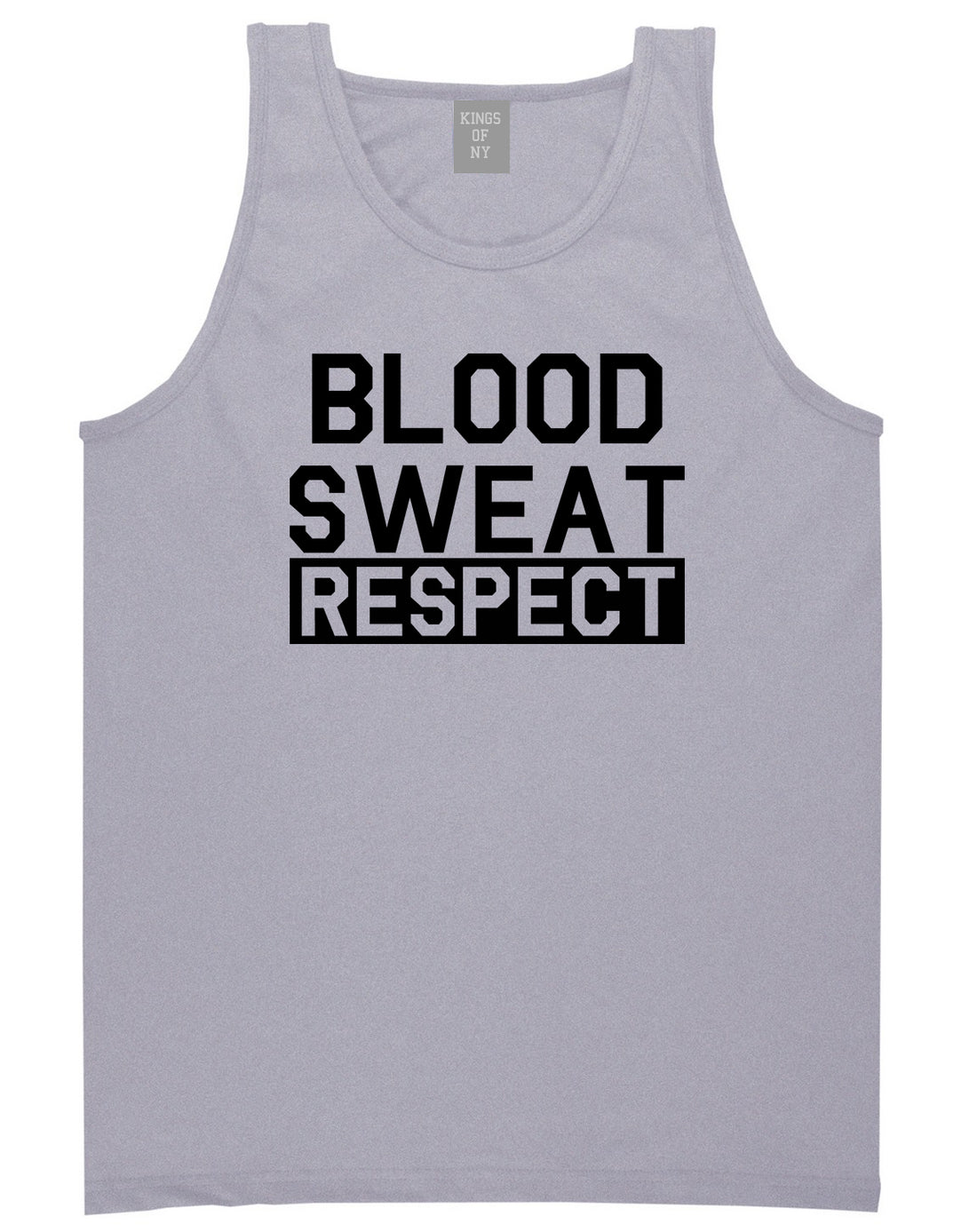 Blood Sweat Respect Gym Workout Mens Tank Top Shirt Grey by Kings Of NY