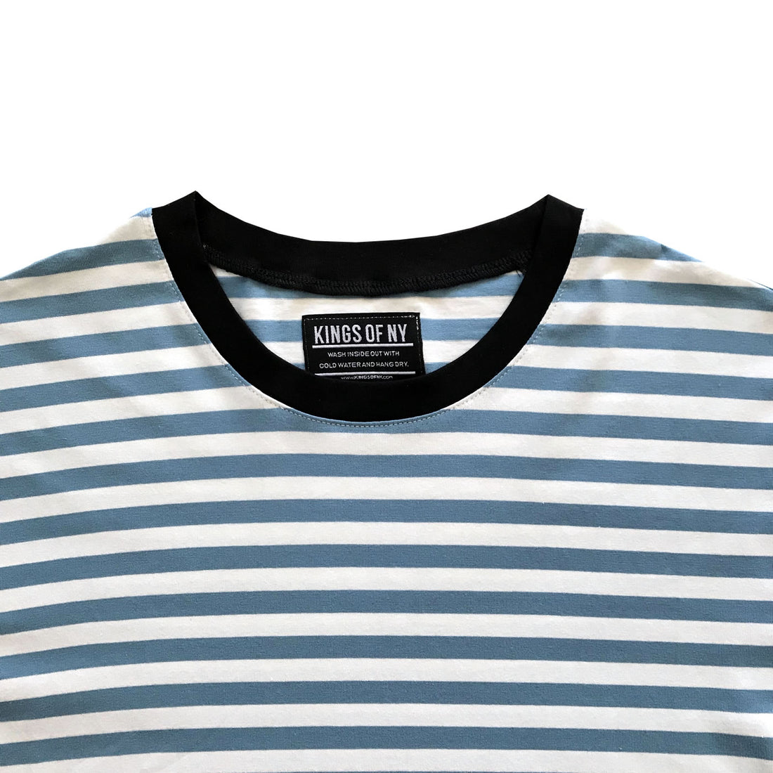 Blue And White Striped Mens T-Shirt