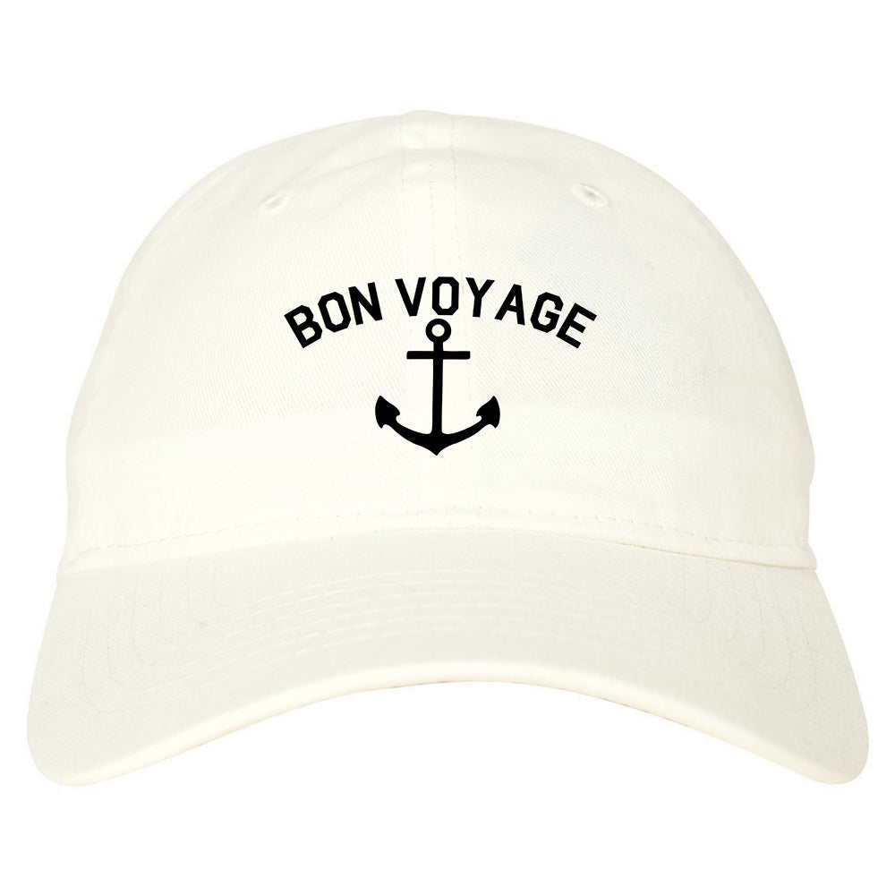 Bon Voyage Anchor Boat Mens Dad Hat Baseball Cap White