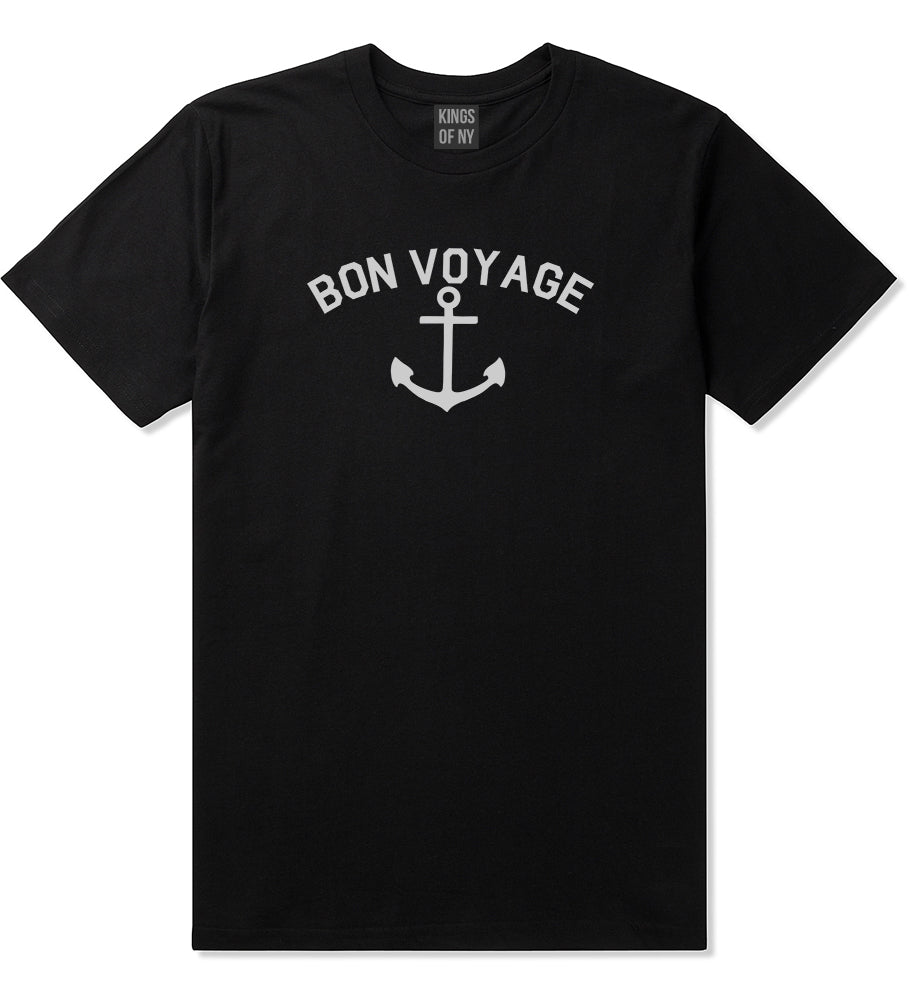 Bon Voyage Anchor Boat Mens T Shirt Black