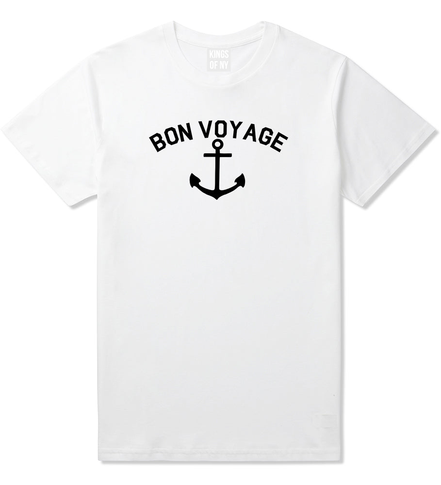 Bon Voyage Anchor Boat Mens T Shirt White