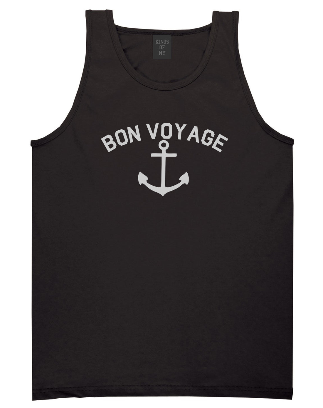 Bon Voyage Anchor Boat Mens Tank Top Shirt Black