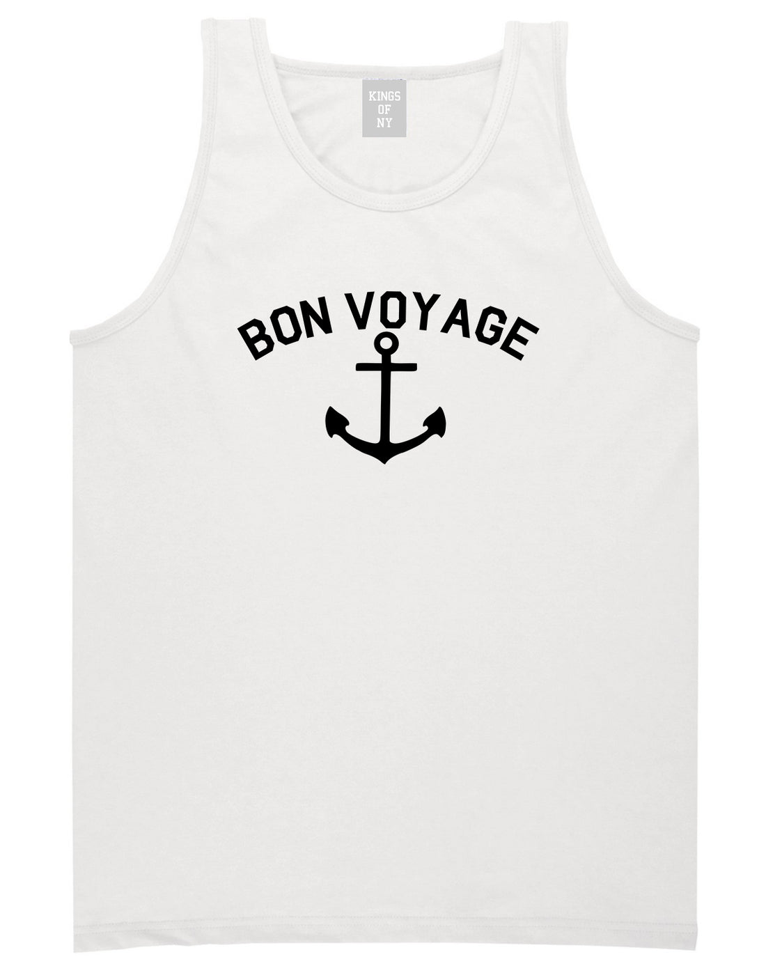 Bon Voyage Anchor Boat Mens Tank Top Shirt White