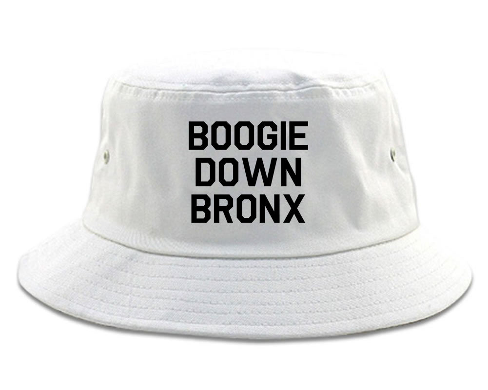 Boogie Down Bronx Mens Bucket Hat White